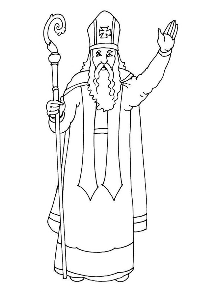 Coloriage Saint-Nicolas 2 – Coloriage Saint Nicolas intérieur Coloriage Saint Nicolas