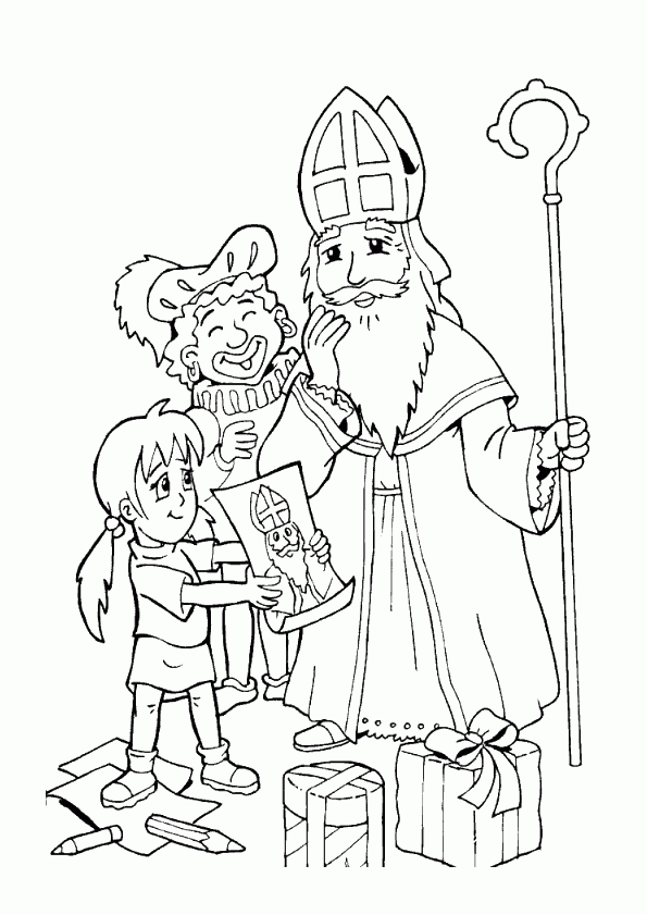 Coloriage Saint Nicolas 2 Sur Hugolescargot à Coloriage Saint Nicolas 