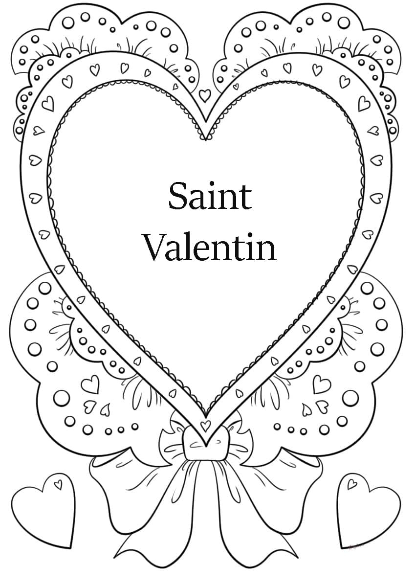 Coloriage Saint Valentin. Imprimer Les Images 14 Février pour Dessin Pour La St Valentin