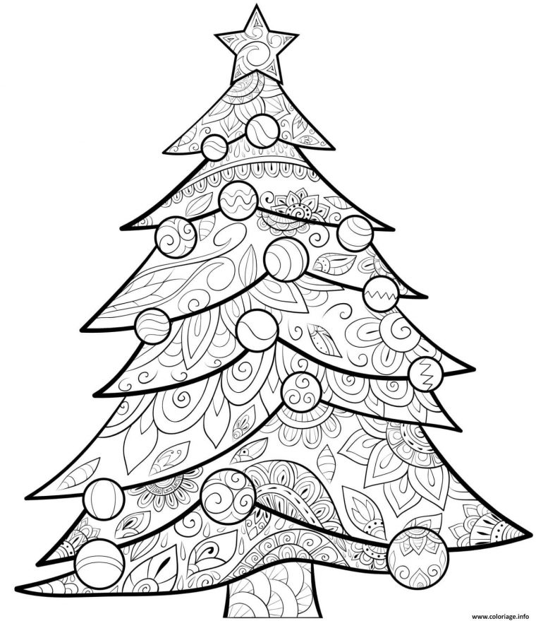 Coloriage Sapin De Noel Avec Des Boules De Noel Pour concernant Sapin Coloriage Imprimer