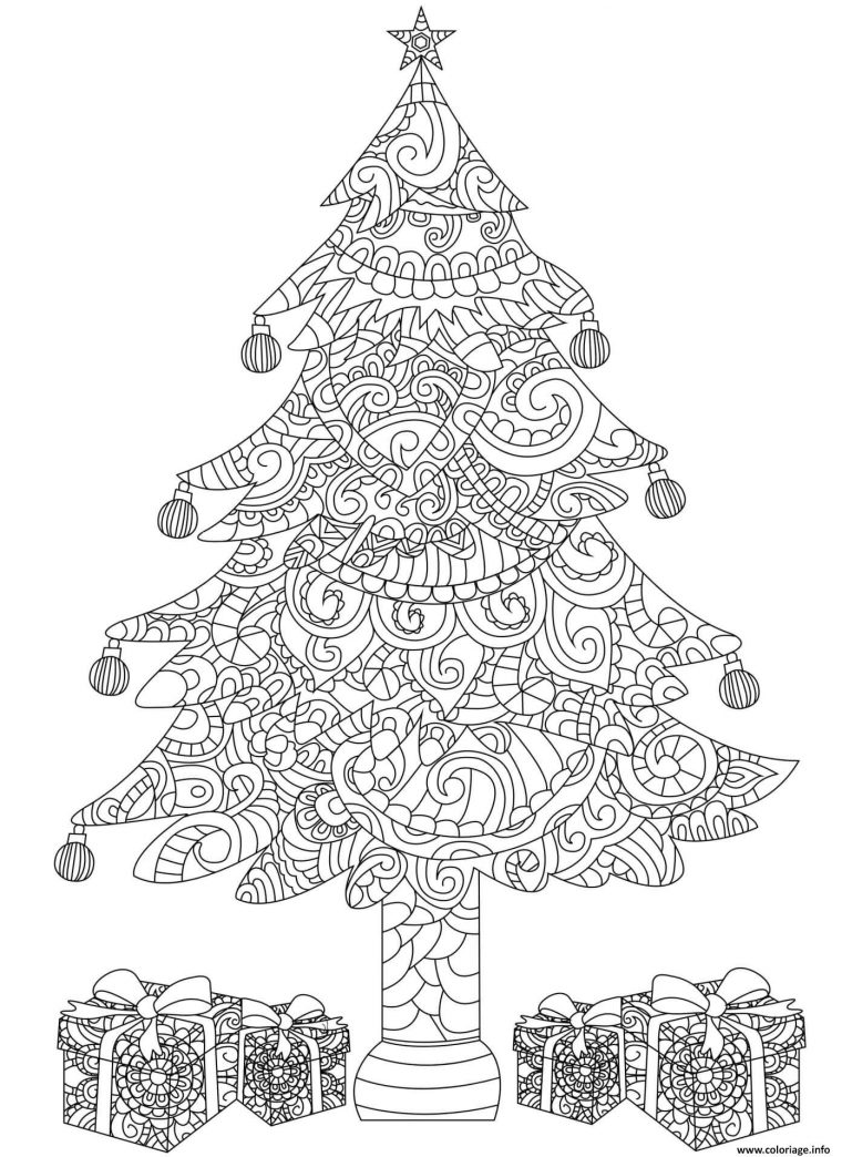 Coloriage Sapin De Noel Mandala Zentangle Anti Stress concernant Coloriage Noel Gratuit Imprimer