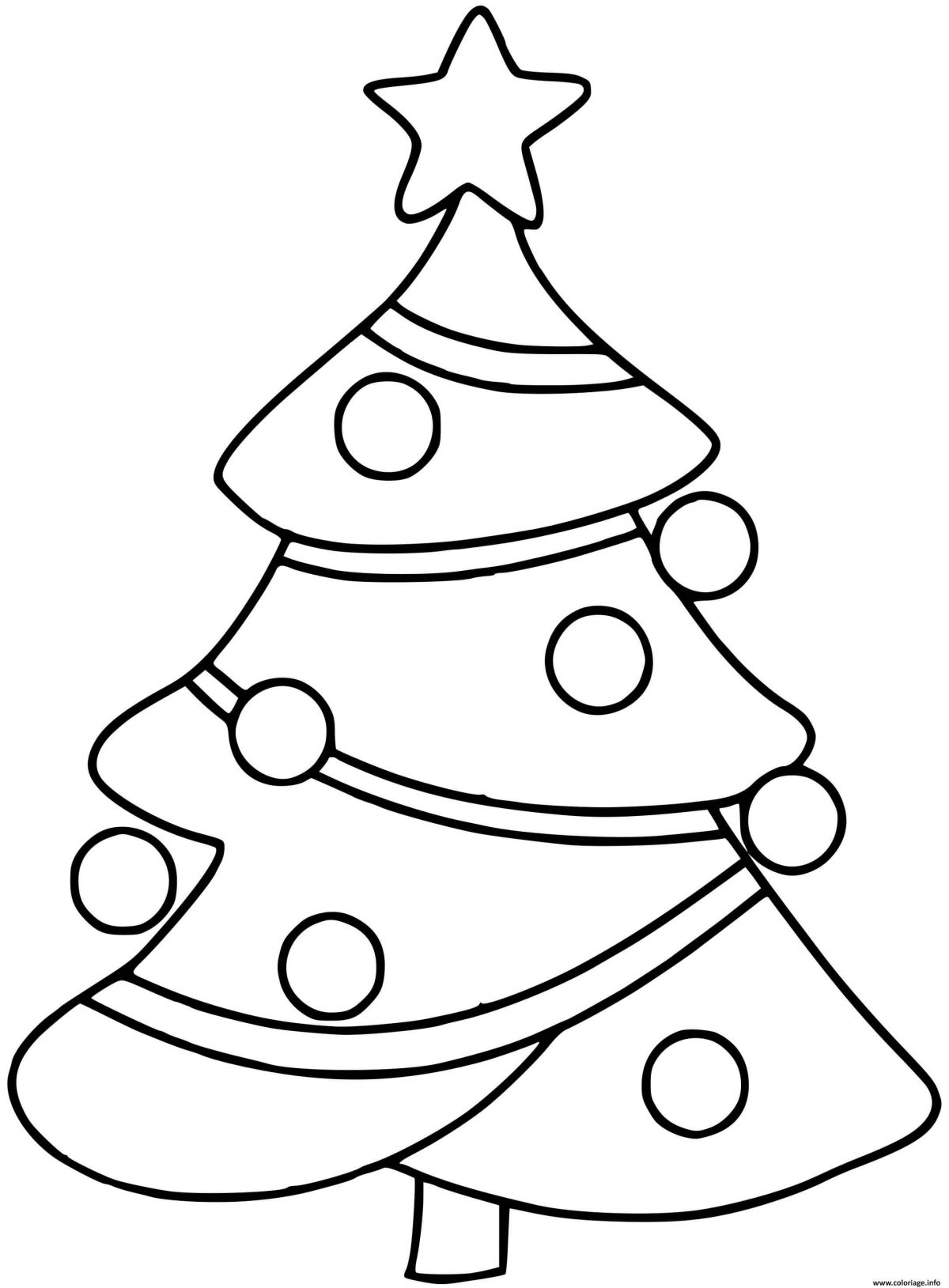 Coloriage Sapin De Noel Simple Et Facile Pour Maternelle concernant Coloriage Étoile De Noel