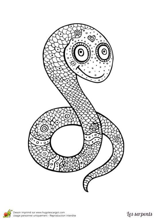 Coloriage Serpent Mandala  Chinese Dierenriem, Dierenriem tout Coloriage Serpent