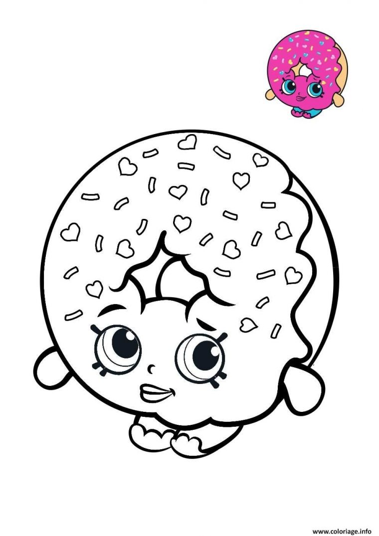 Coloriage Shopkins Beigne Rose Bonbon Dessin À Imprimer avec Dessin De Bonbon