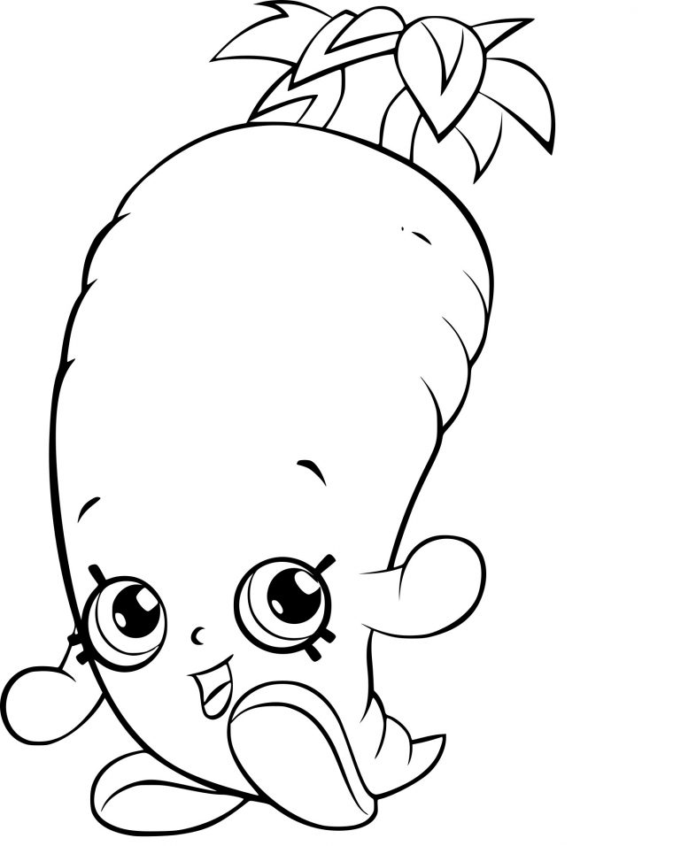 Coloriage Shopkins Carotte À Imprimer Gratuit à Coloriage De Carotte