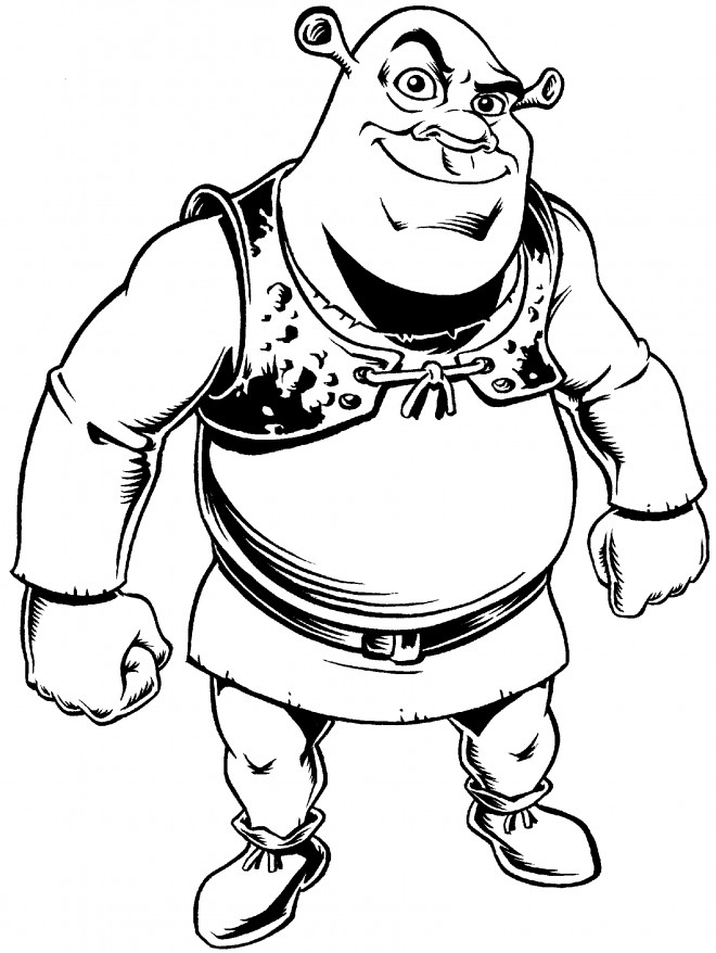 Coloriage Shrek Déterminé Dessin Gratuit À Imprimer pour Coloriage De Shrek 