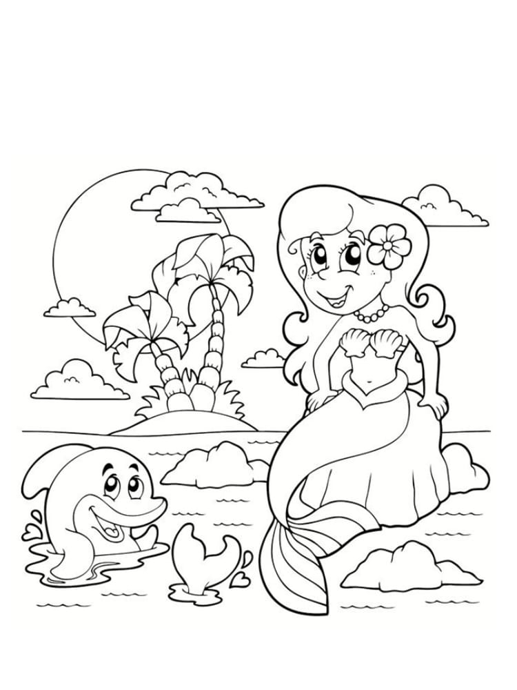 Coloriage Sirène : 20 Modèles À Imprimer avec Coloriage De Sirène 