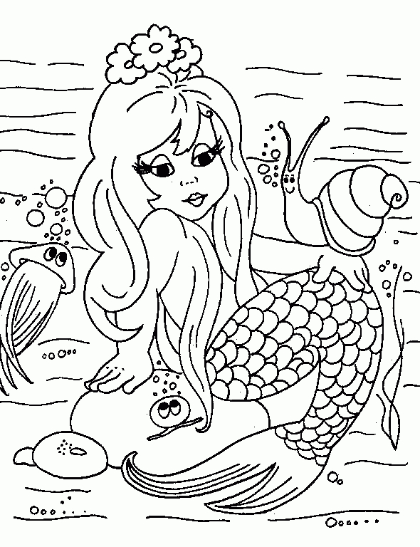 Coloriage Sirene Dans L&amp;#039;Eau À Imprimer dedans Coloriage De Sirène 