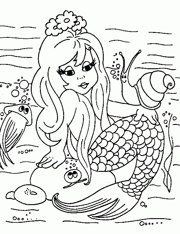 Coloriage Sirene Dans L&amp;#039;Eau À Imprimer pour Sirène À Imprimer 