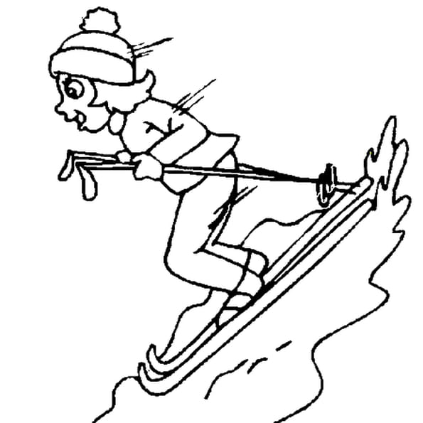 Coloriage Ski En Ligne Gratuit À Imprimer concernant Dessin De Ski 