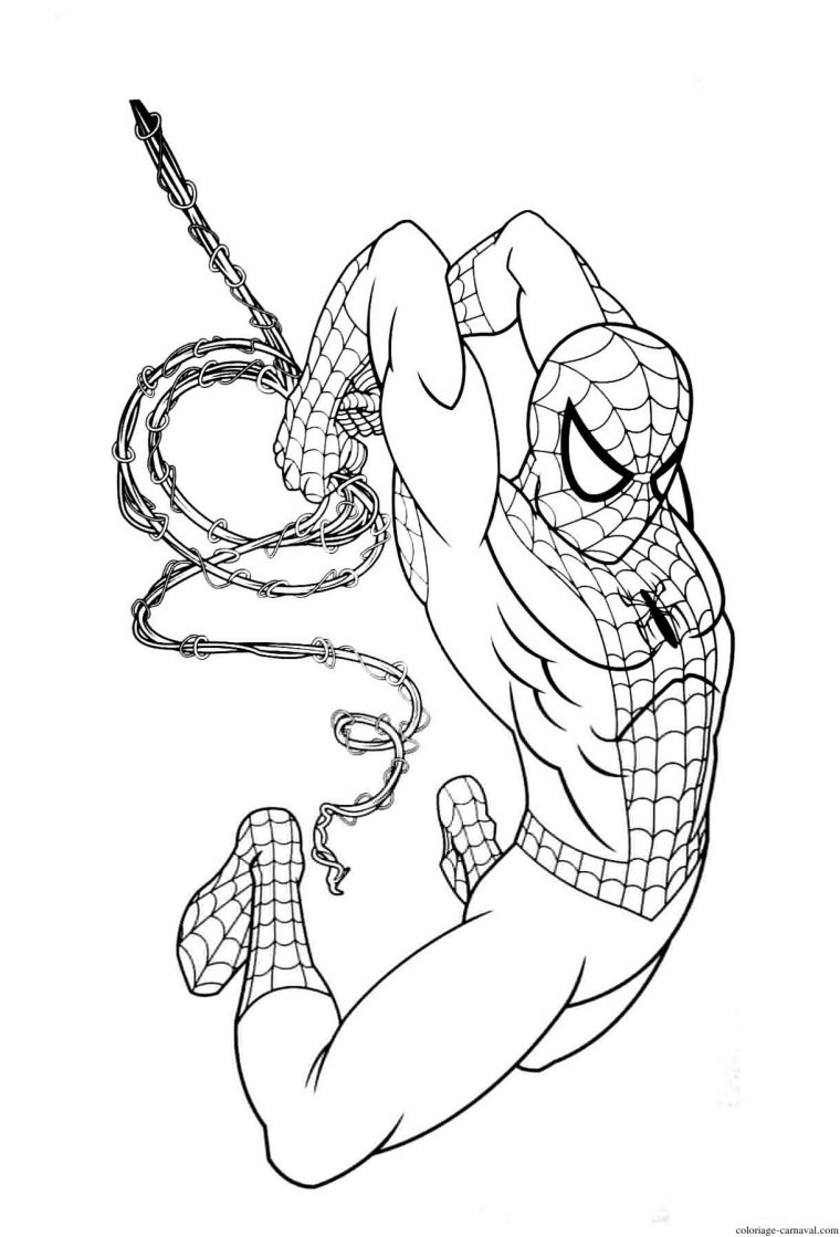 Coloriage Spiderman 129 Dessin Gratuit – Coloriage Carnaval à Spiderman Coloriage