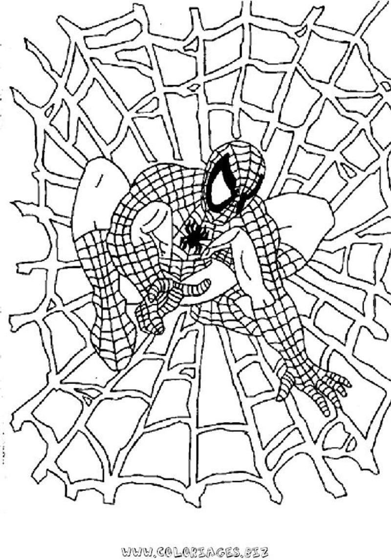 Coloriage Spiderman avec Coloriage Spidermann 
