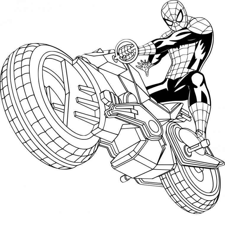 Coloriage Spiderman Moto Gratuit À Imprimer – Coloriages concernant Moto A Colorier Et Imprimer Gratuit