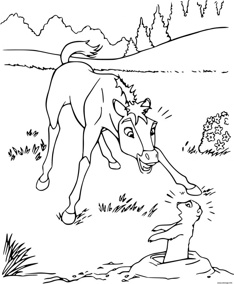 Coloriage Spirit Poulain Dessin Spirit À Imprimer avec Coloriage Cheval Au Galop