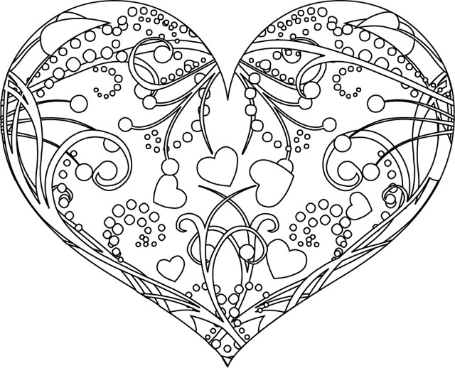 Coloriage St-Valentin Coeur Magnifique Dessin Gratuit À concernant Dessin À Colorier Coeur 