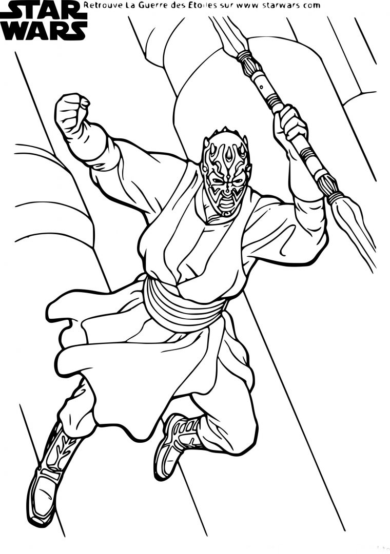 Coloriage Star Wars Dark Maul À Imprimer concernant Coloriage Star Wars À Imprimer Gratuit