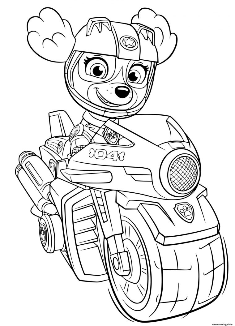 Coloriage Stella Moto Rapide Sky Moto Pups Dessin Pat avec Coloriage Imprimer