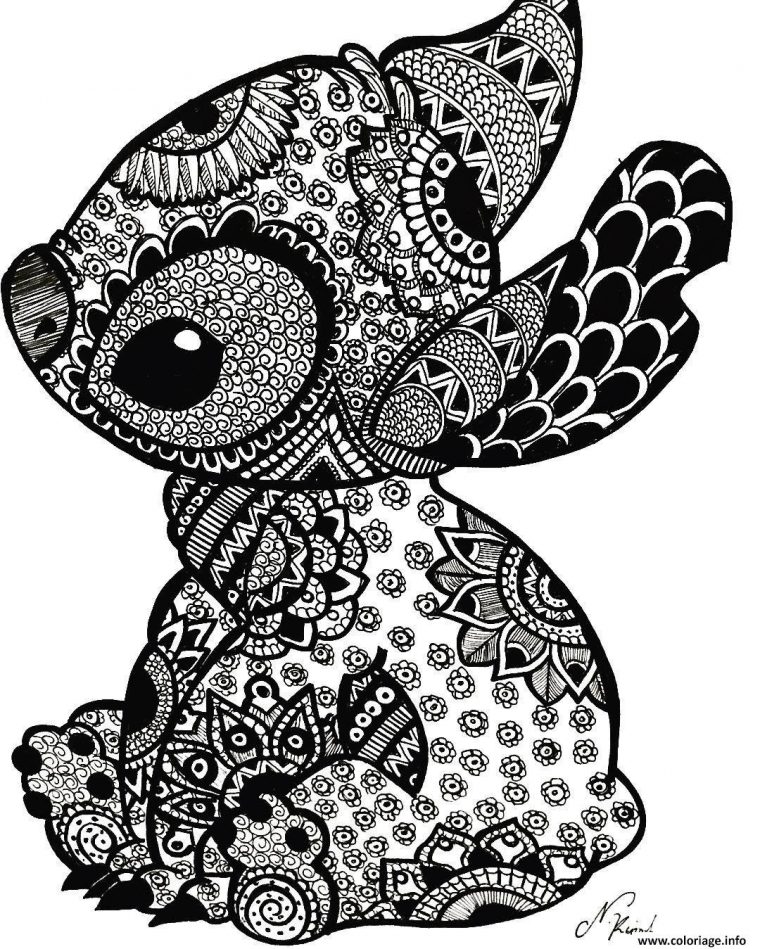 Coloriage Stitch Mandala Adulte Zentangle Dessin Stitch À dedans Coloriage À Imprimer Mandala