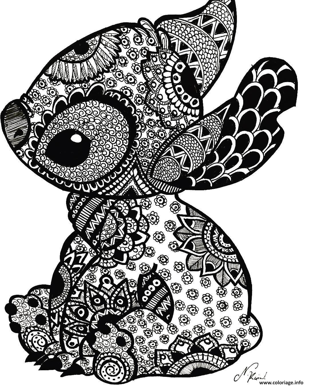 Coloriage Stitch Mandala Adulte Zentangle Dessin Stitch À dedans Coloriage À Imprimer Mandala 