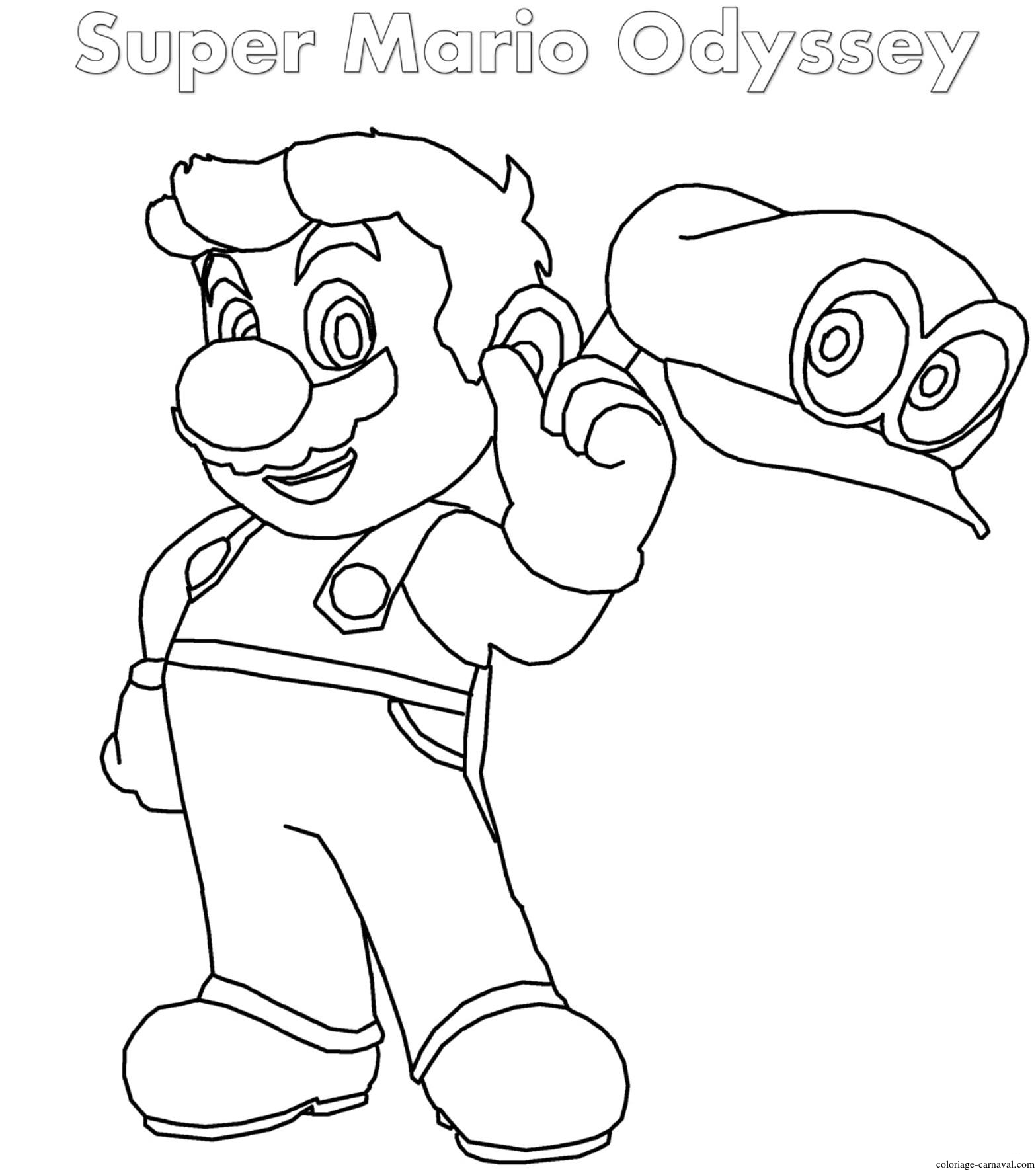 Coloriage Super Mario Odyssey À Imprimer Gratuit encequiconcerne Dessin A Imprimer Mario 