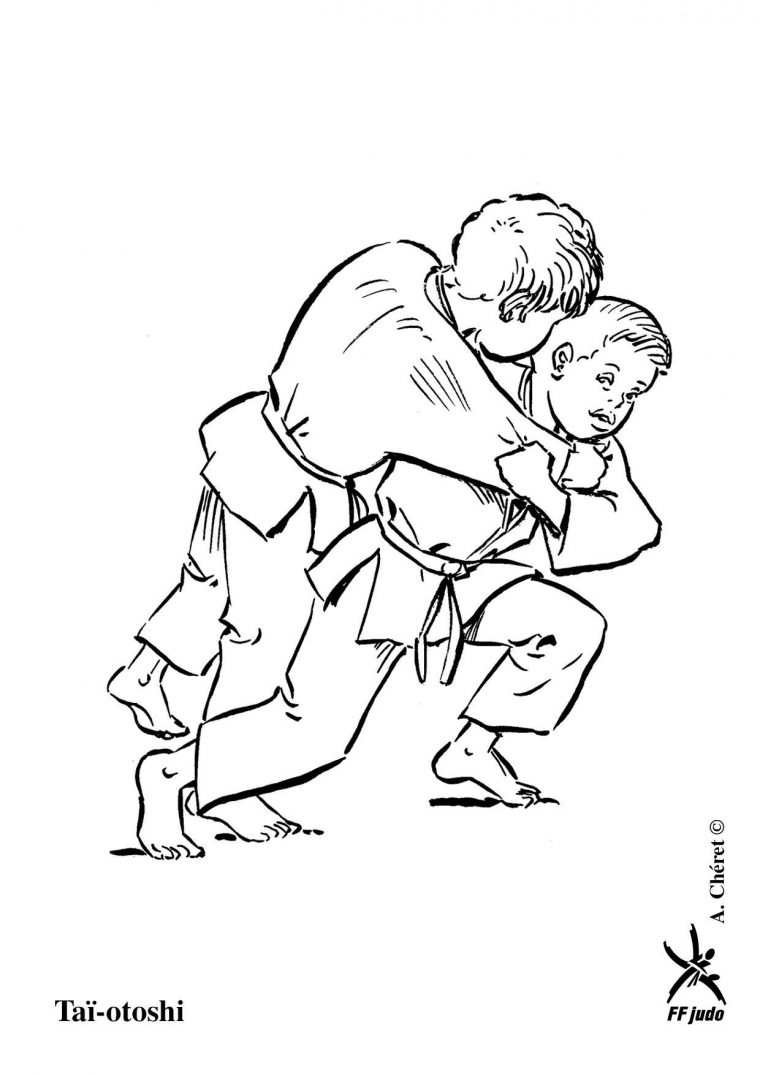 Coloriage Taï-Otoshi – Coloriage Judo – Coloriages Sports concernant Coloriage Judo