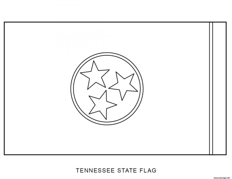 Coloriage Tennessee Drapeau Etats Unis Dessin à Coloriage Drapeau Des Etats Unis