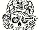 Coloriage Tête De Mort Mexicaine : 20 Dessins À Imprimer pour Coloriage Tete
