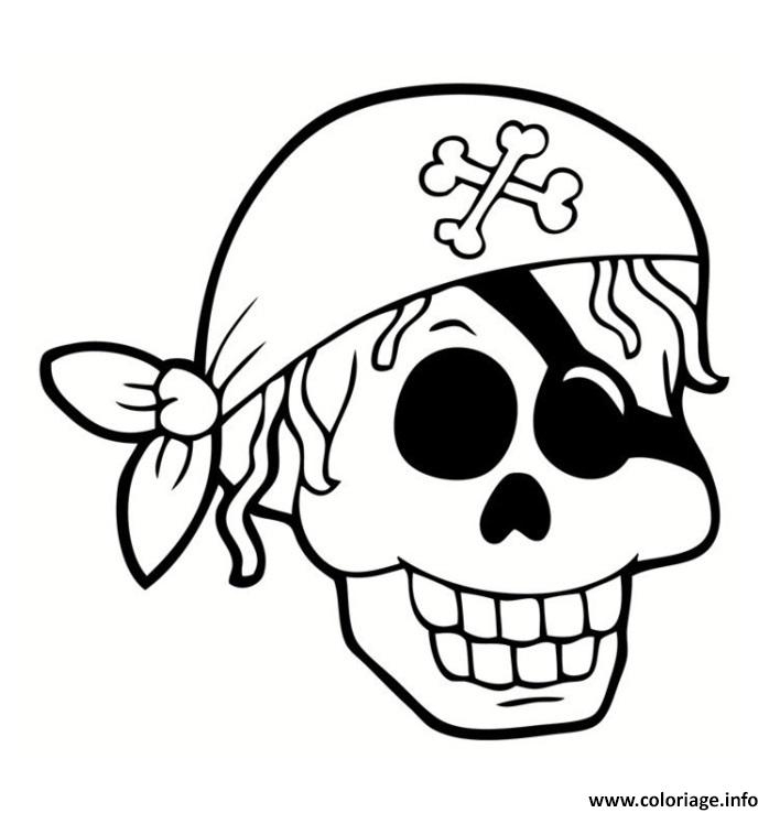Coloriage Tete De Mort Pirate Dessin Pirate À Imprimer intérieur Coloriage Tete 