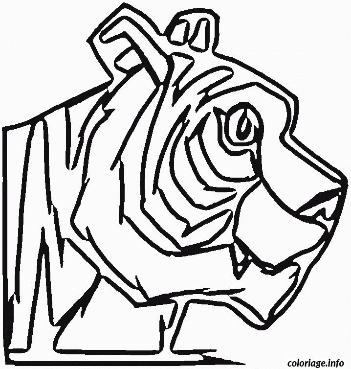 Coloriage Tete De Tigre De Profil Dessin Animaux À Imprimer tout Coloriage Tigre À Imprimer 