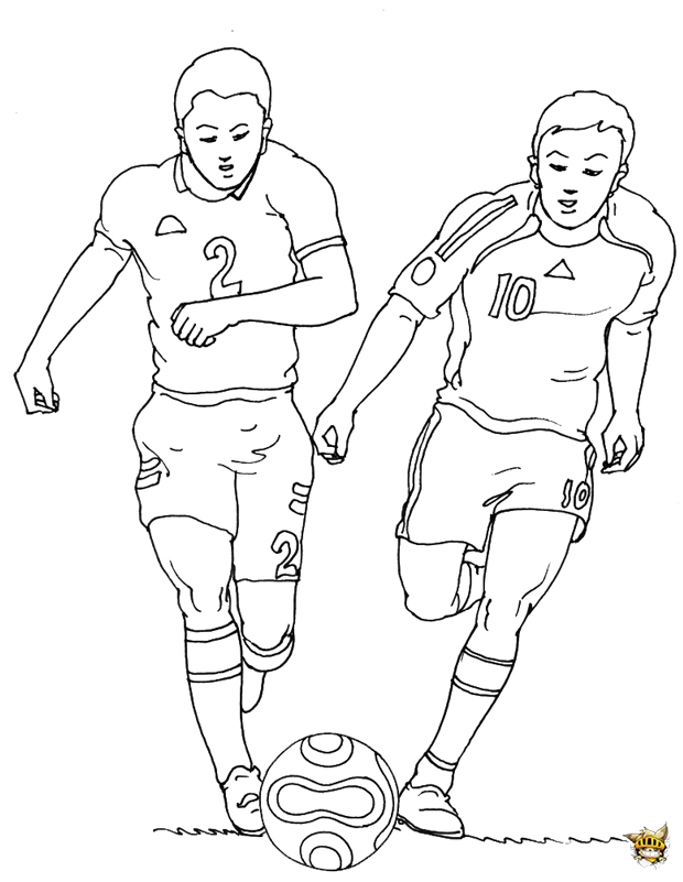 Coloriage Tir À Deux Dans Un Ballon De Foot À Imprimer intérieur Dessin De Foot 