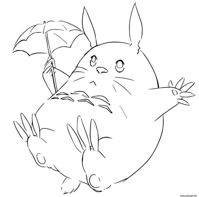 Coloriage Totoro Line Art Manga Anime Dessin Totoro À Imprimer à Coloriage Animé