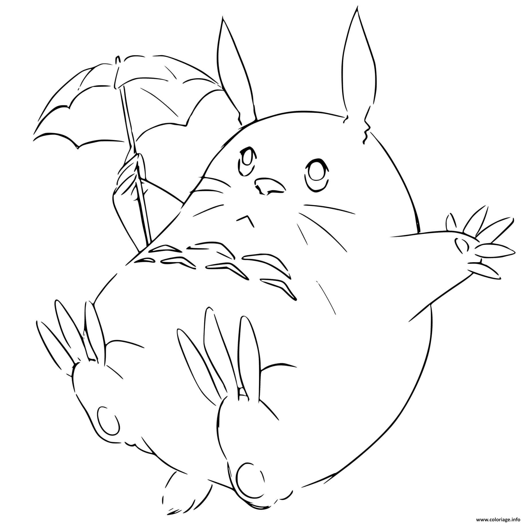 Coloriage Totoro Line Art Manga Anime Dessin Totoro À Imprimer à Coloriage Animé 