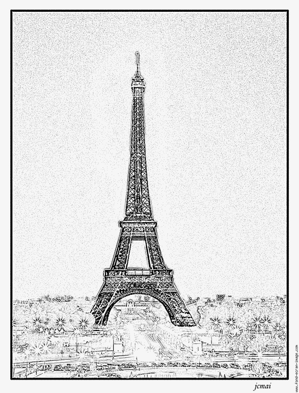 Coloriage Tour Eiffel À Colorier - Dessin À Imprimer avec Dessin Tour Eiffel