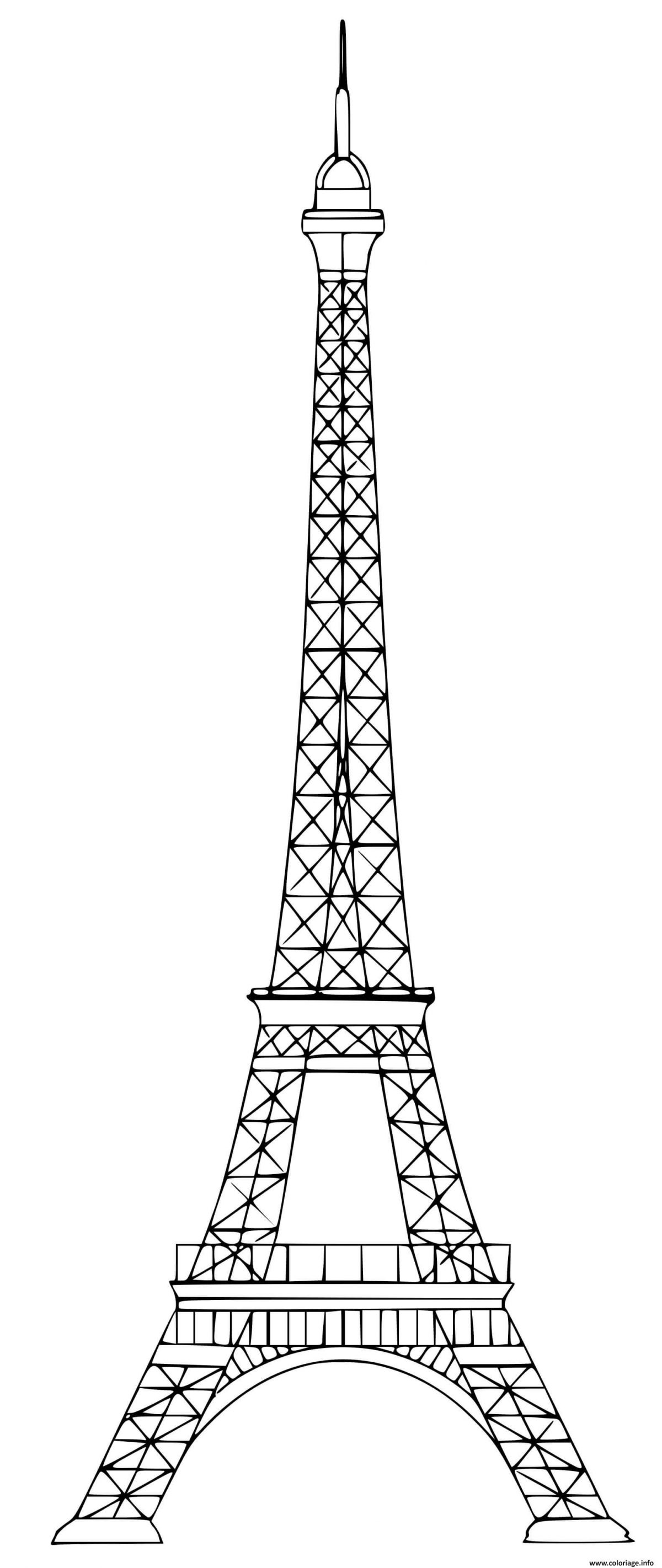 Coloriage Tour Eiffel Facile Simple Dessin Tour Eiffel À pour Coloriage De La Tour Eiffel