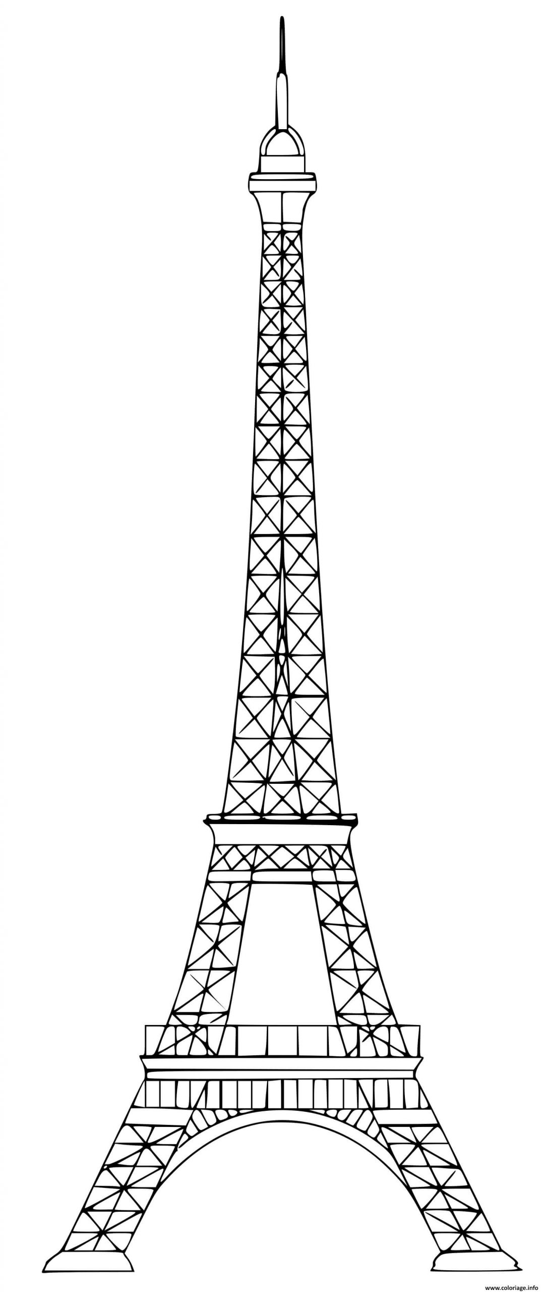 Coloriage Tour Eiffel Facile Simple Dessin Tour Eiffel À pour Coloriage De La Tour Eiffel