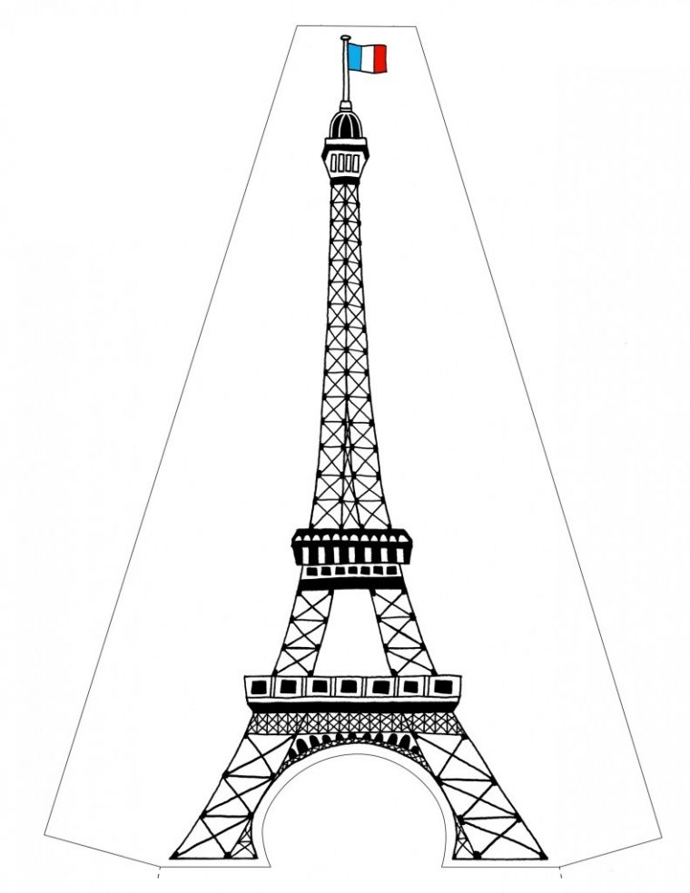 Coloriage Tour Eiffel Gratuit À Imprimer  Adf intérieur Tour Eiffel Dessin