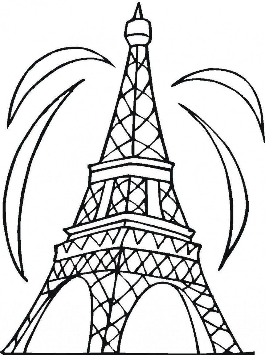 Coloriage Tour Eiffel Gratuit À Imprimer concernant Tour Eiffel À Dessiner