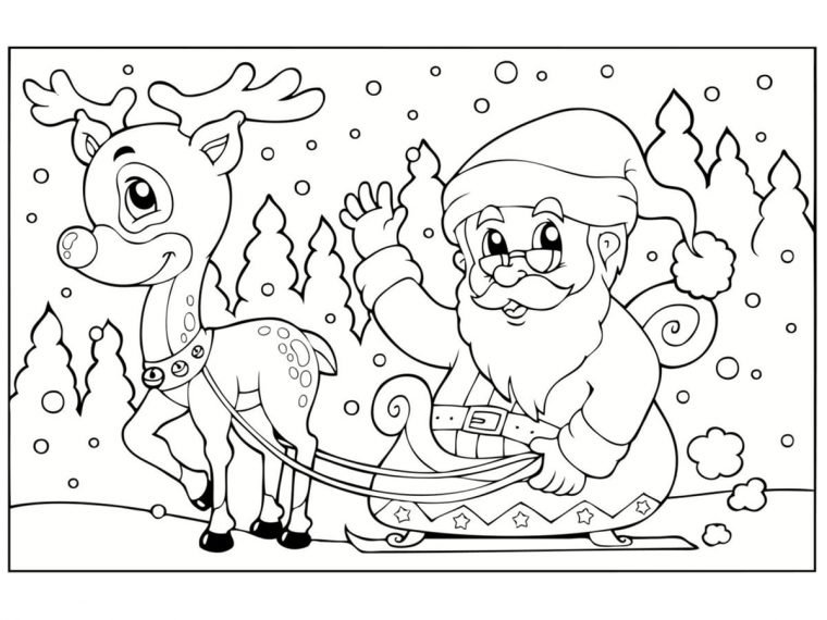 Coloriage Traîneau Du Père Noël : 20 Dessins À Imprimer avec Pere Noel Et Son Traineau Coloriage