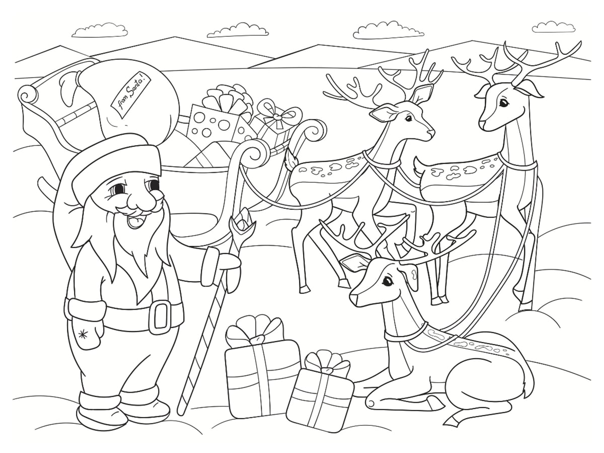 Coloriage Traîneau Du Père Noël : 20 Dessins À Imprimer tout Coloriage De Traineau 