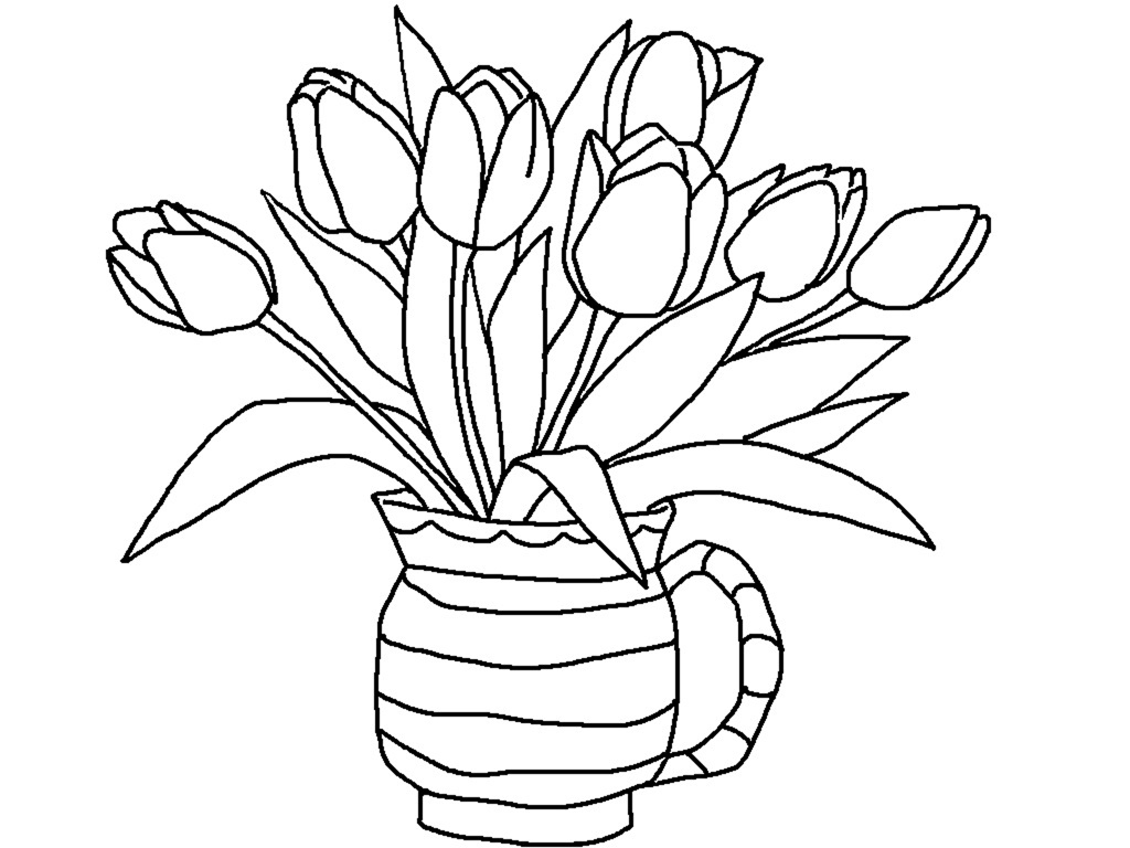 Coloriage Tulipe #161619 (Nature) - Album De Coloriages concernant Coloriage Tulipe 