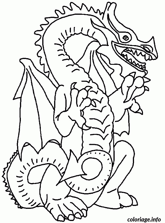 Coloriage Un Dragon Dessin Dragon À Imprimer pour Coloriage À Imprimer Dragon 