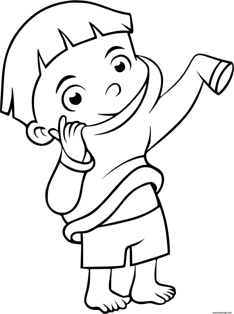 Coloriage Un Enfant Met Son Pyjama Pour Se Preparer A concernant Dessiner Un Garçon