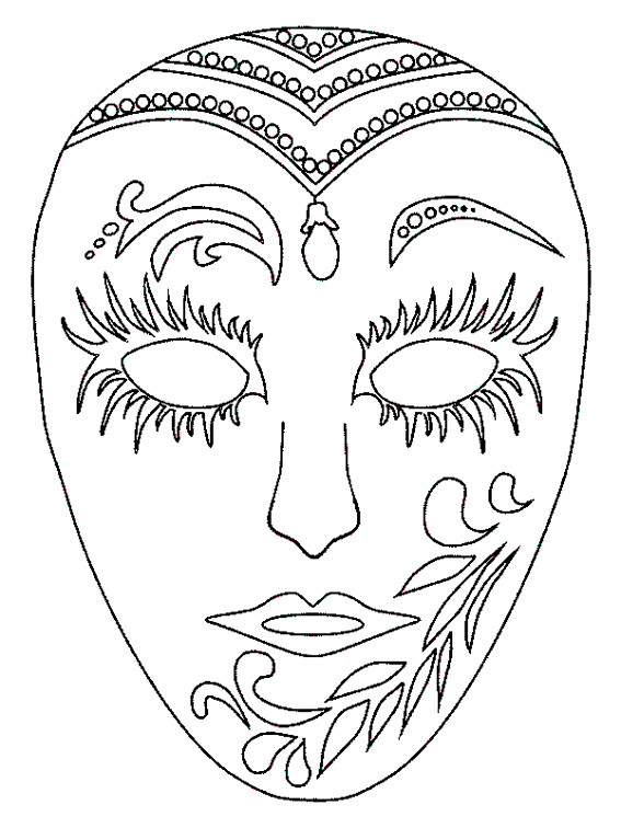 Coloriage Un Masque Carnaval À Colorier Dessin Gratuit À destiné Masque À Découper Gratuit