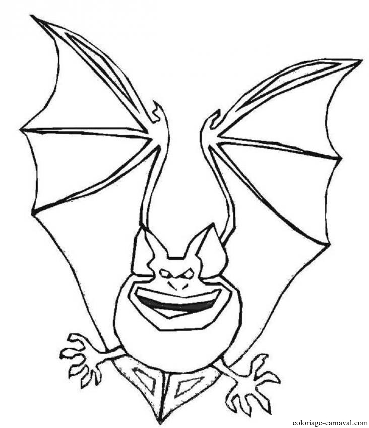 Coloriage Une Chauve Souris Mechante Dessin Gratuit encequiconcerne Chauve Souris Coloriage 