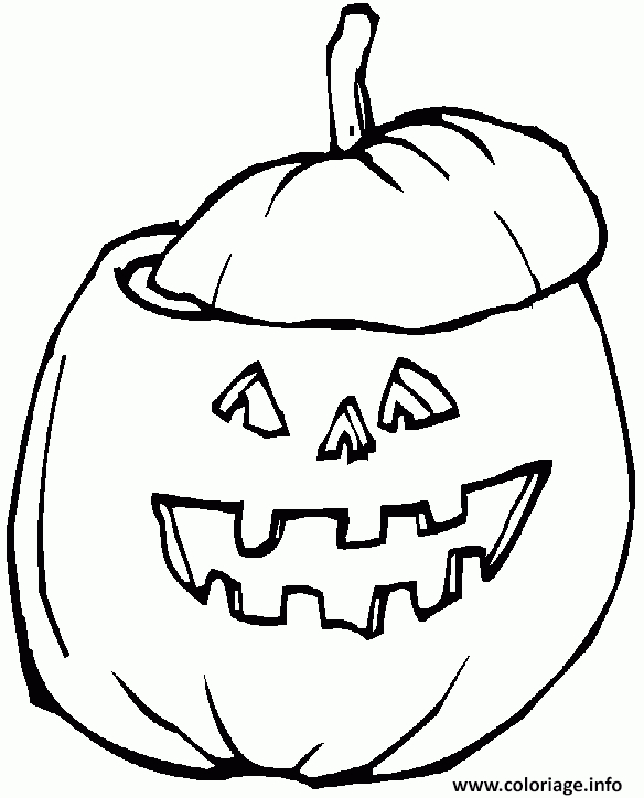 Coloriage Une Citrouille D Halloweeen Et Son Chapeau Dessin tout Coloriage Citrouille 