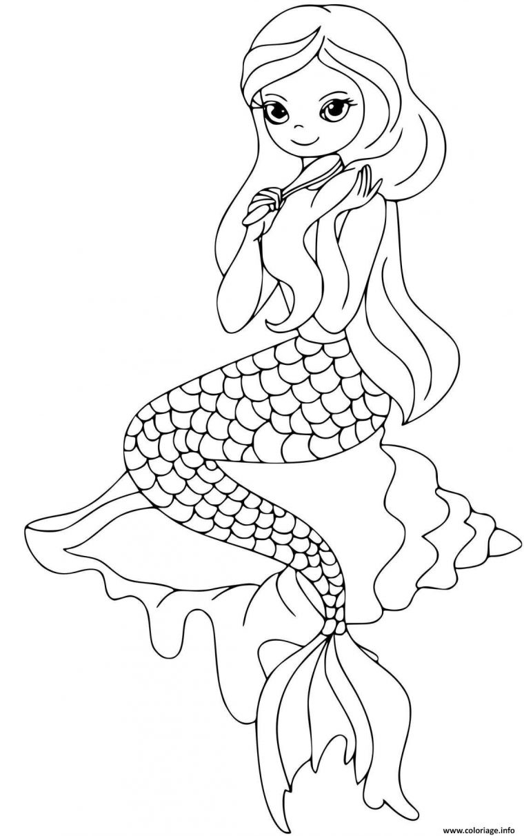 Coloriage Une Jolie Sirene Qui Se Brosse Les Cheveux intérieur Jolie Dessin