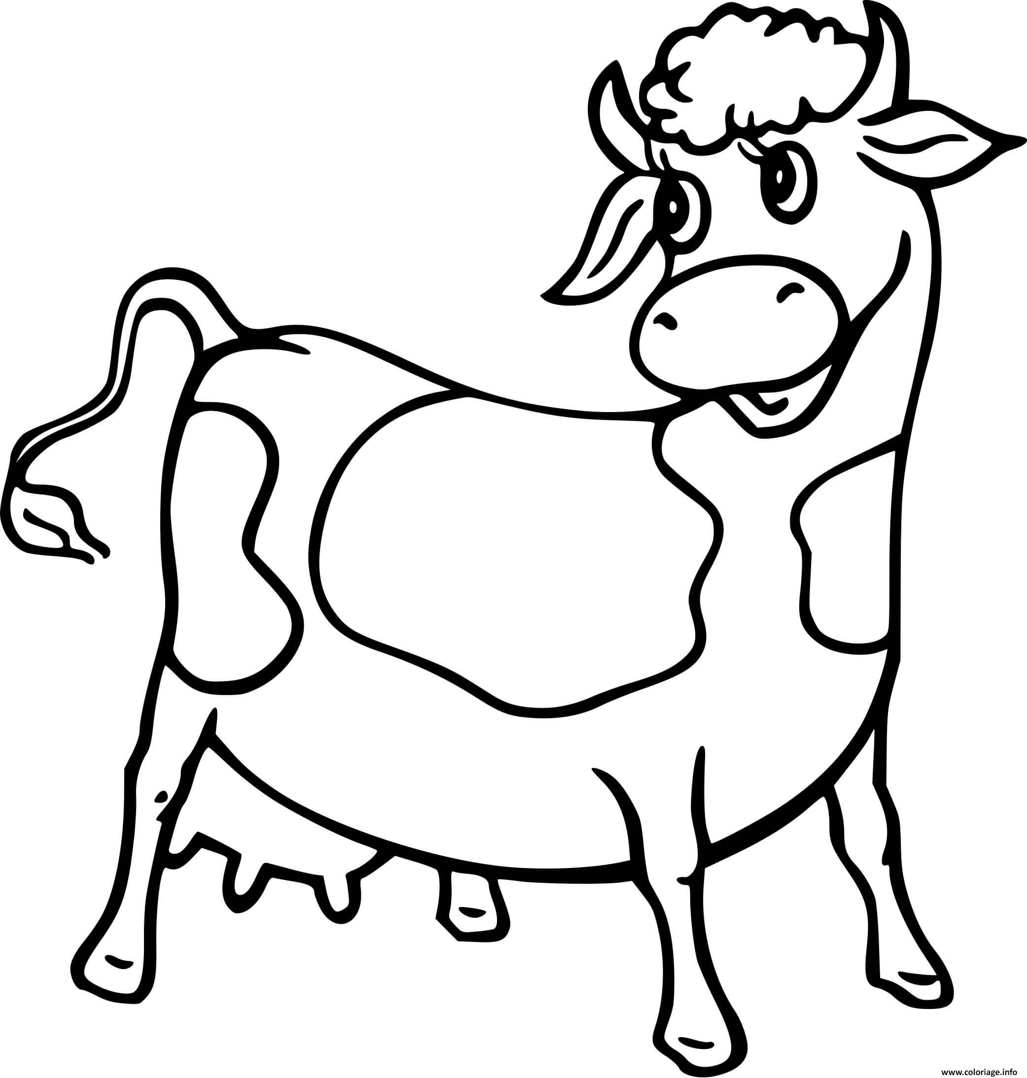 Coloriage Vache Animaux De La Ferme Dessin Vache À Imprimer encequiconcerne Coloriage Animaux Ferme 