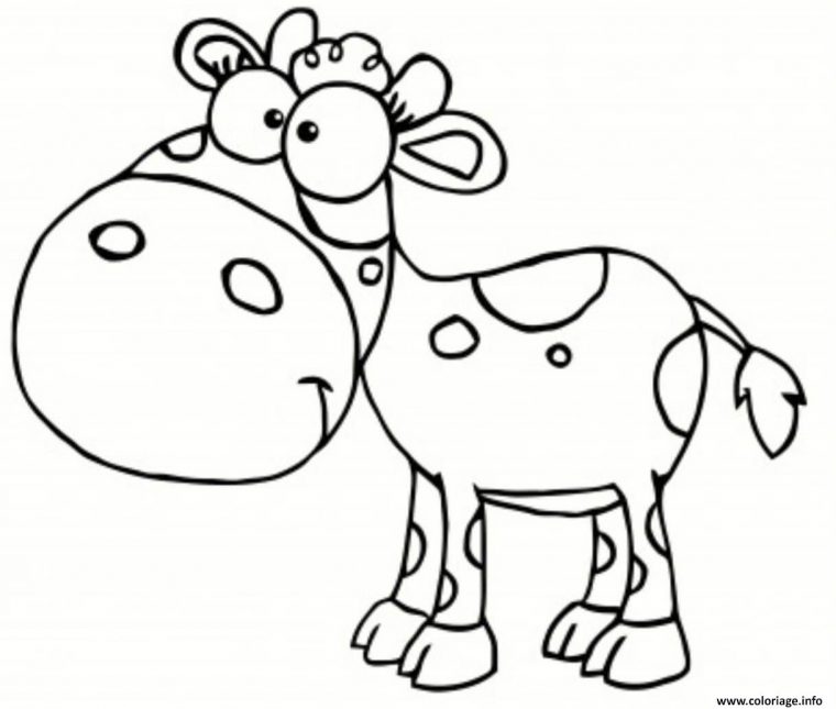 Coloriage Vache Animaux De La Ferme Rigolo Dessin Animaux intérieur Coloriage Ferme Et Animaux