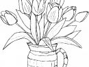 Coloriage Vase À Fleur Tulipe Dessin Gratuit À Imprimer destiné Dessin Tulipe
