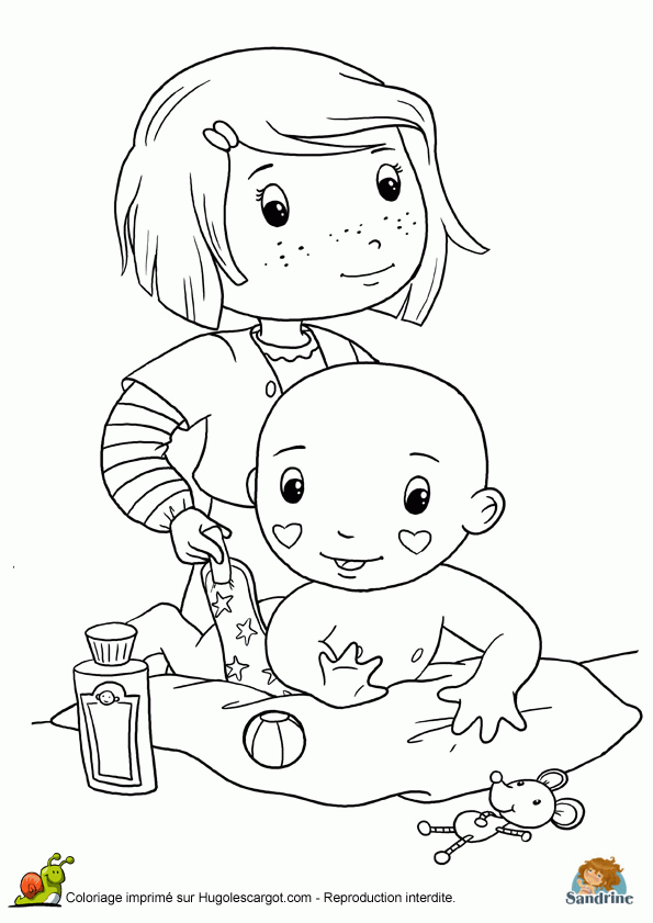 Coloriage Vie Bebe Change Sur Hugolescargot avec Coloriage Bébé 